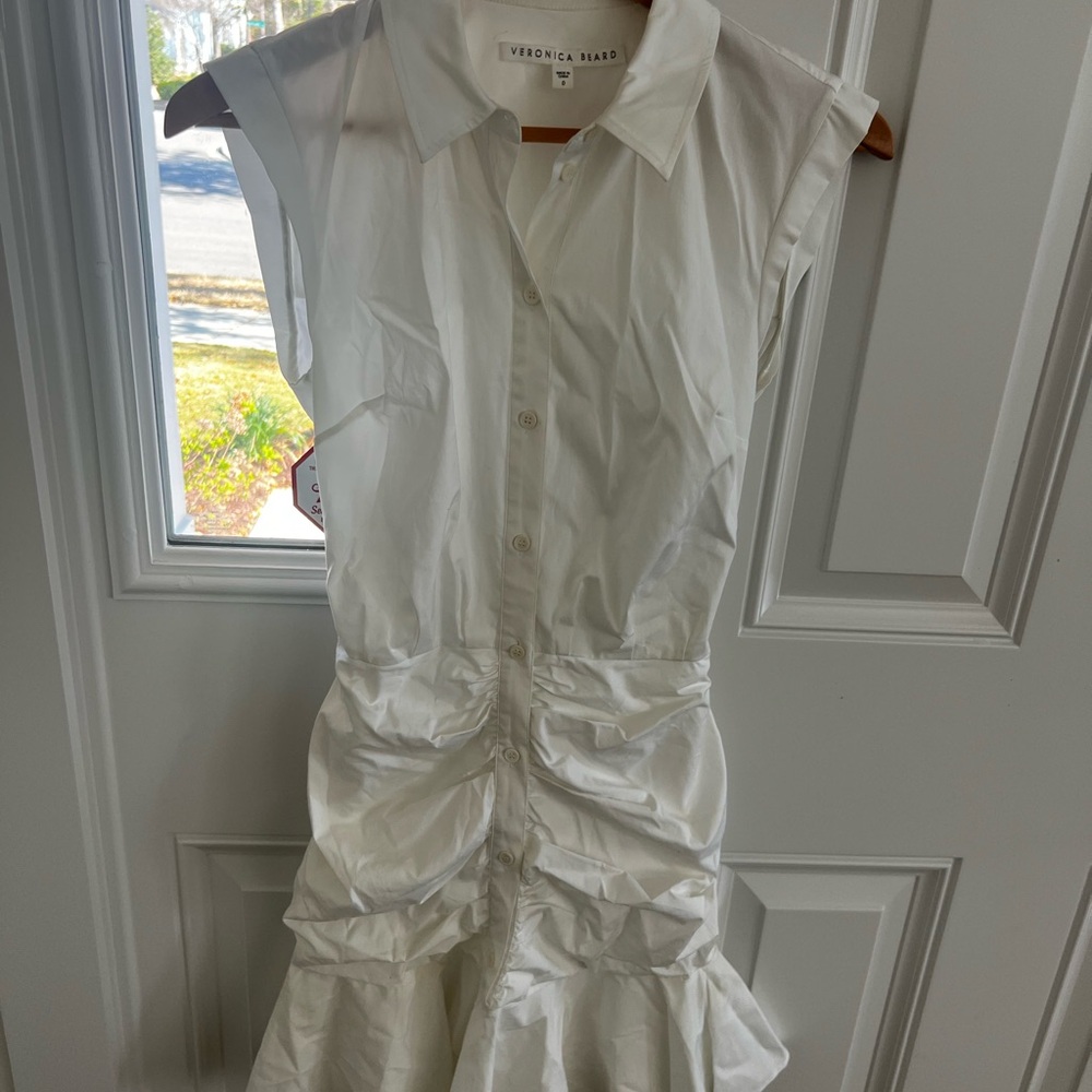 Veronica Beard White Sleeveless Dress